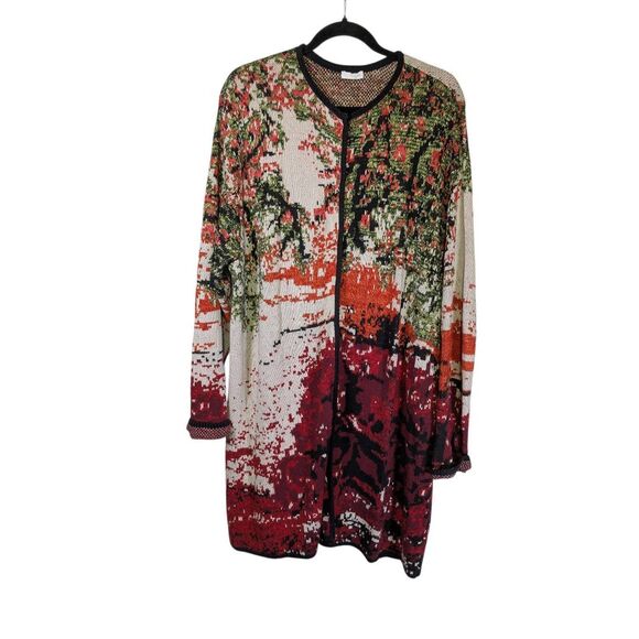 New J Jill Cardigan Sweater Multi color $149 Retail Ladies Size L ***per measure - Picture 1 of 5